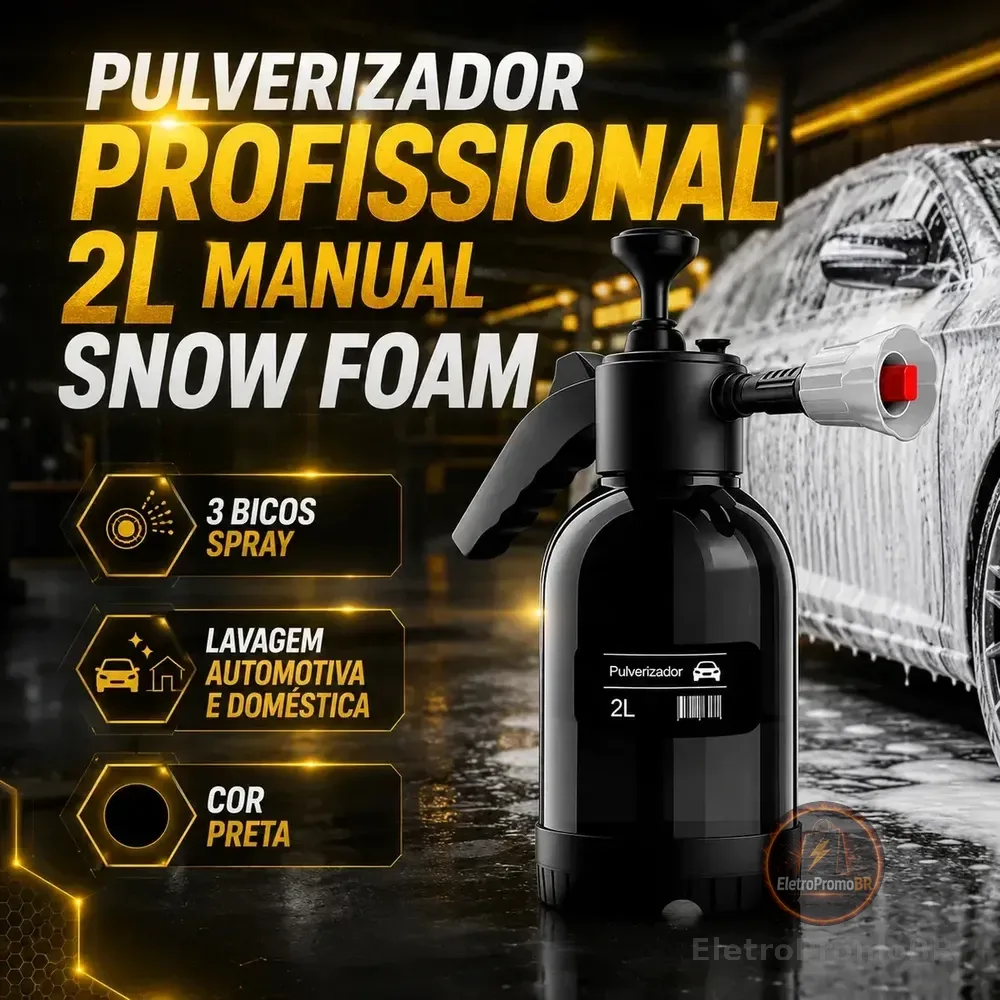 Pulverizador Profissional 2l Snow Foam Potente Com 3 Bicos Spray Cor Transparente