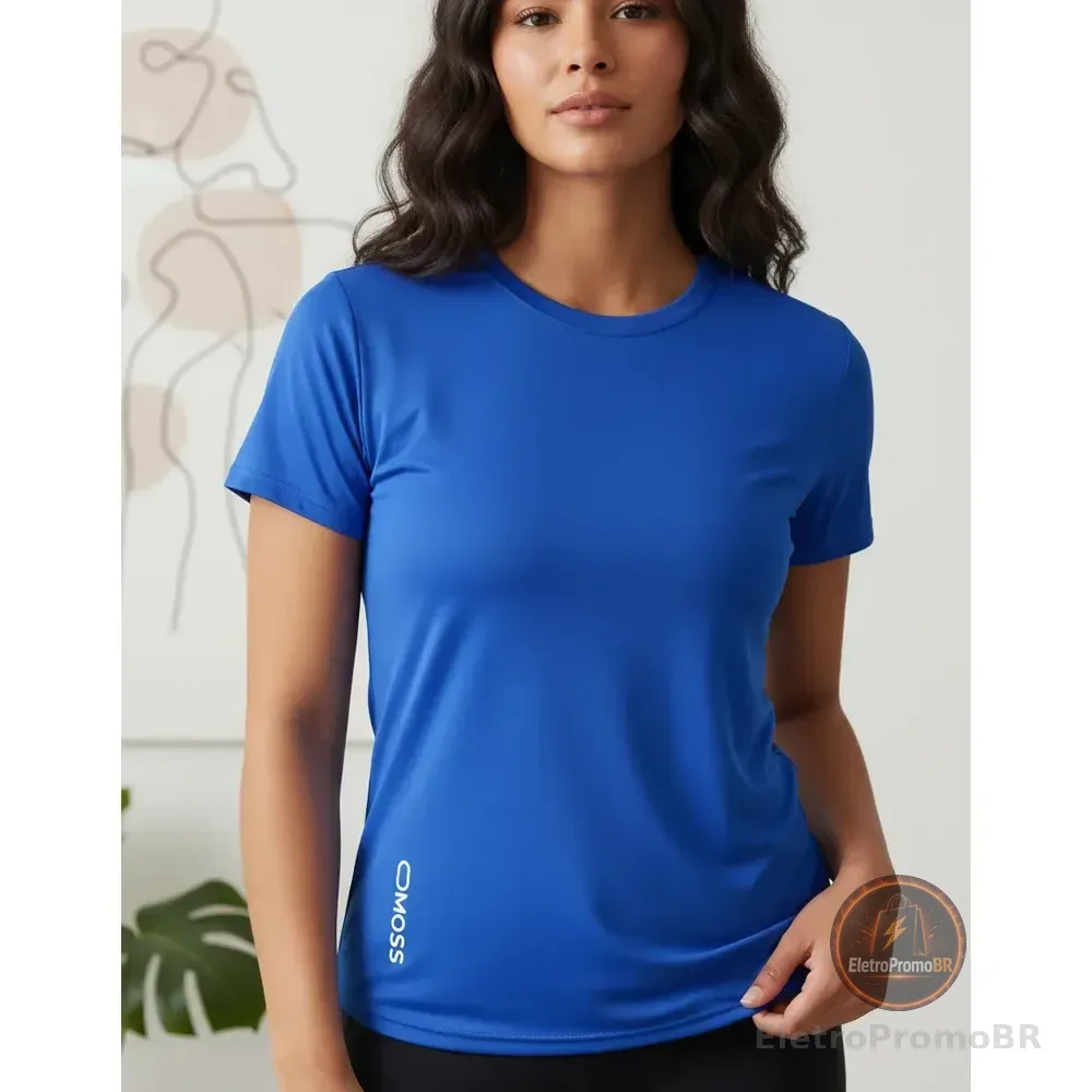 Camiseta T-shirt Feminina Poliamida Proteção Uv 50+ Royal Liso M Lisa