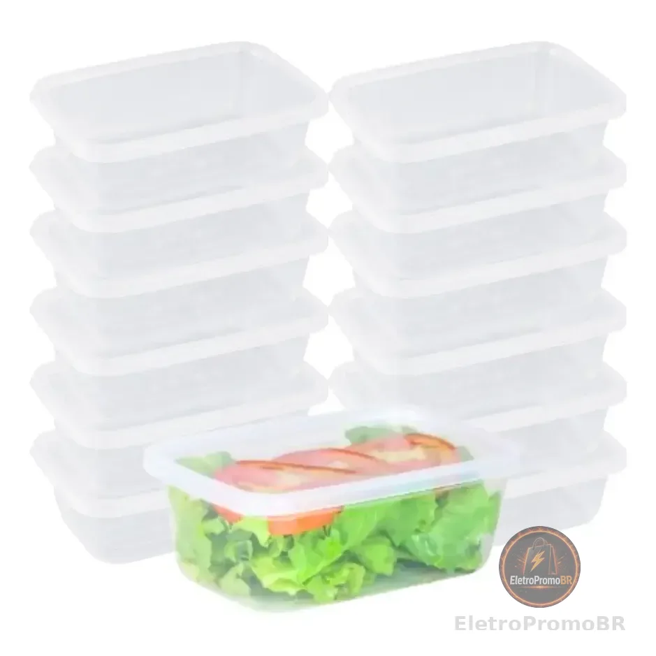 Jogo 10 Potes Para Alimentos 800ml Bpa Free Envio Imediato Transparete
