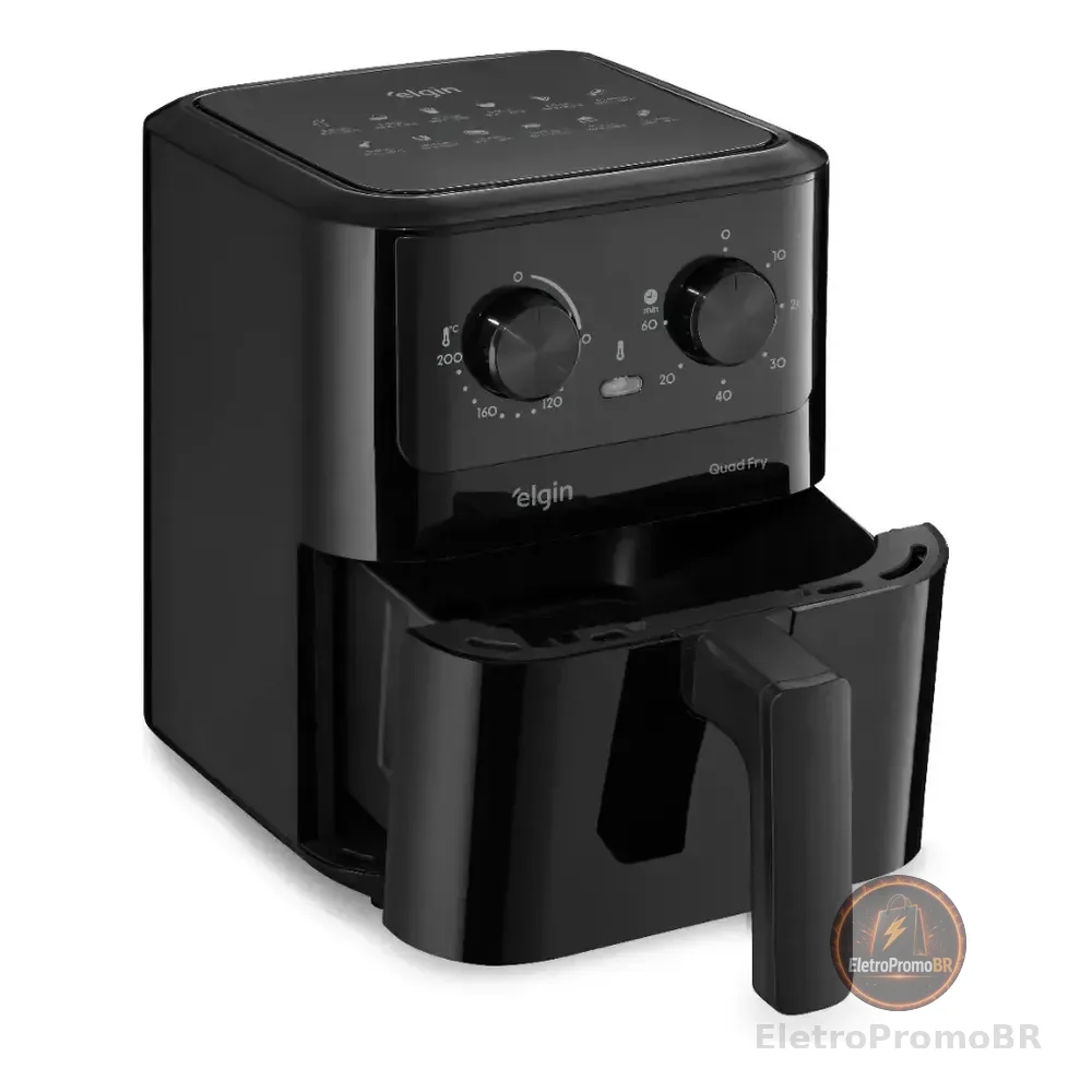 Fritadeira Elétrica Air Fryer Quad Fry Elgin 4,2 L, 1400w Preto 127v