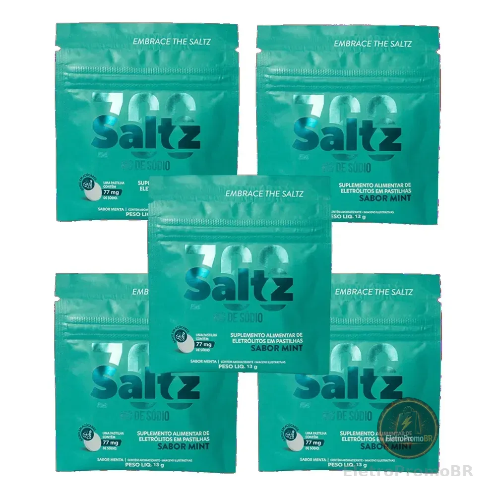 Kit C 5 Sachês Z2 Saltz 700 Pastilha Eletrólitos Sabor Menta Menta
