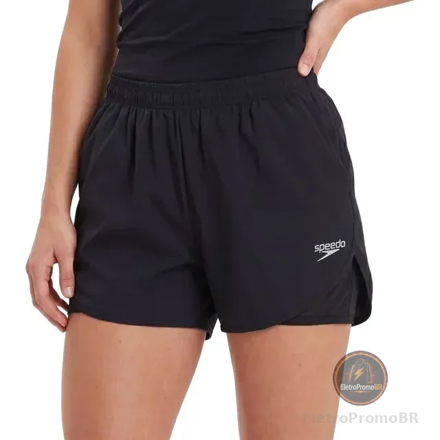 Short Feminino Academia Speedo Com Bolso Bermuda Corrida