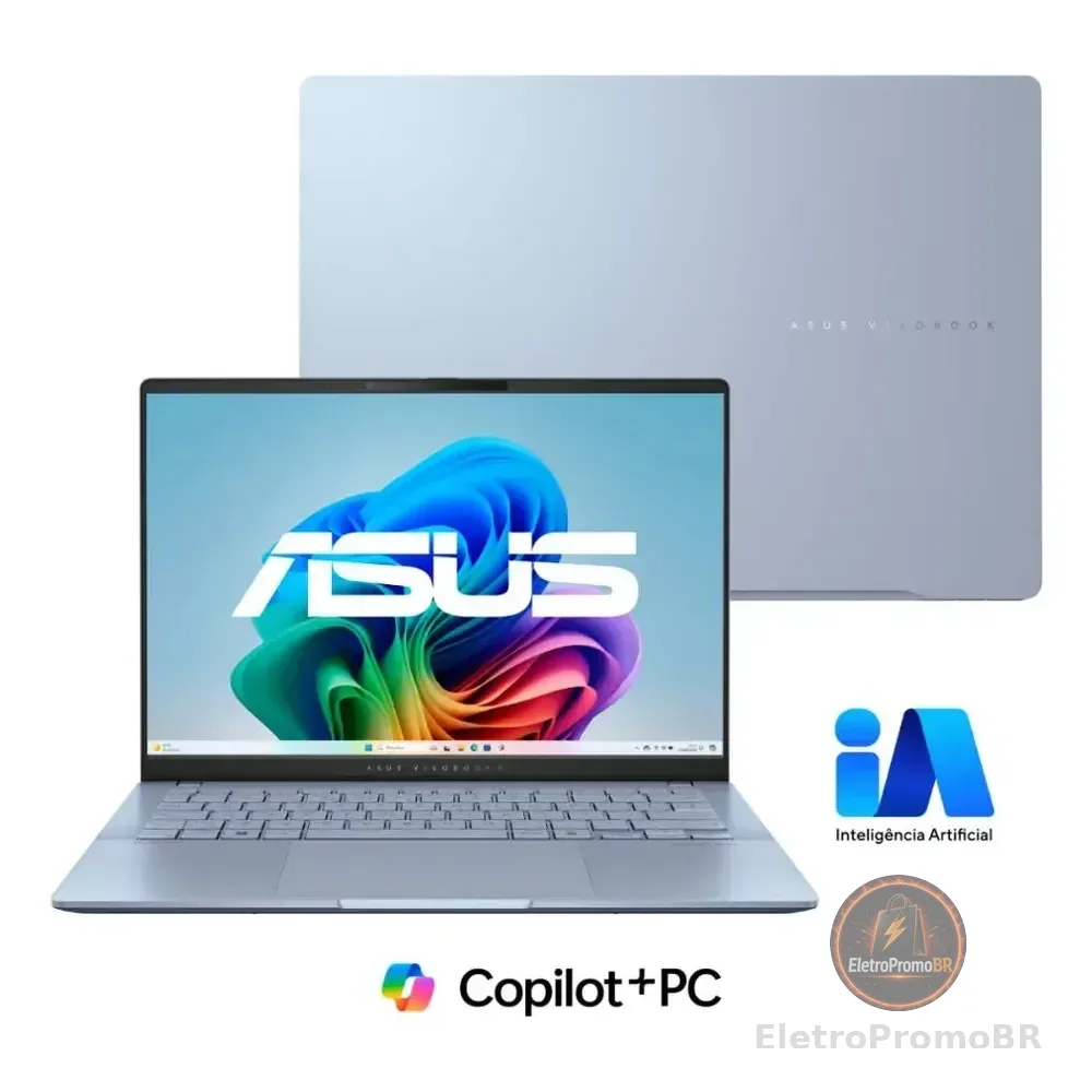 Notebook Asus Vivobook S 14 S5406sa Copilot+ Pc Intel Core Ultra 7 256 V 16gb Ram 512gb Ssd Windows 11 Home 14  Oled Mist Blue Qd299w