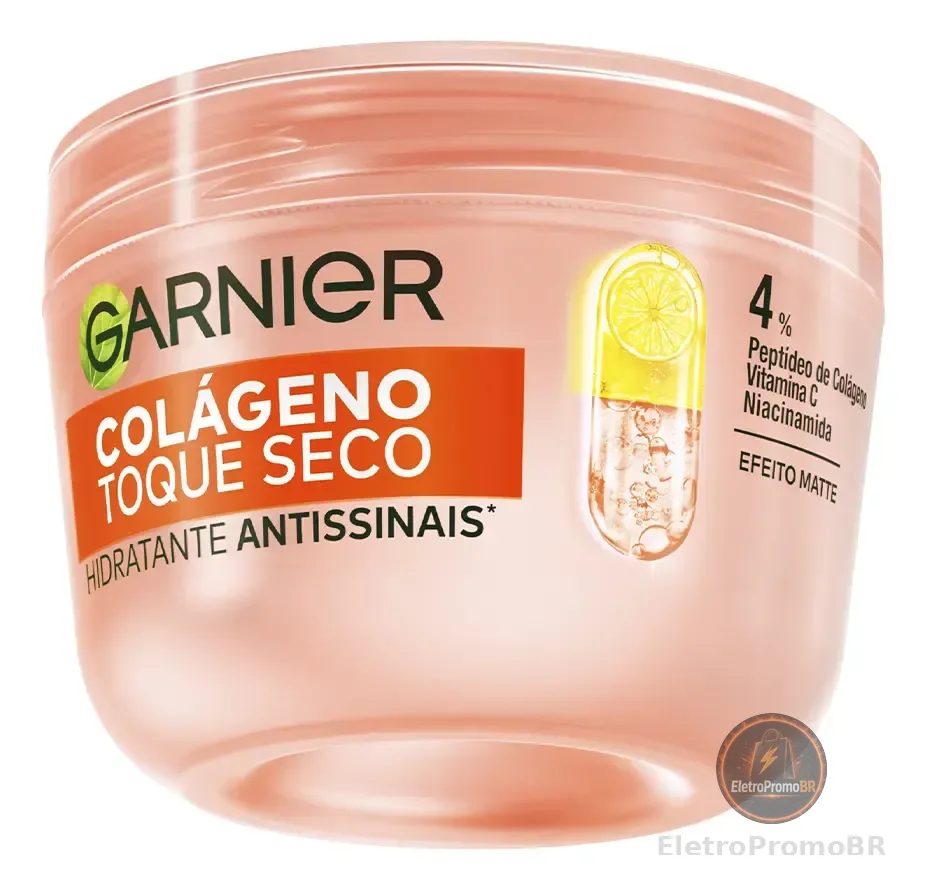 Hidratante Facial Antissinais com Colágeno, Niacinamida e Vitamina C, Aumenta a Firmeza e Elasticidade da Pele, 48h de Hidratação, Garnier, 85g