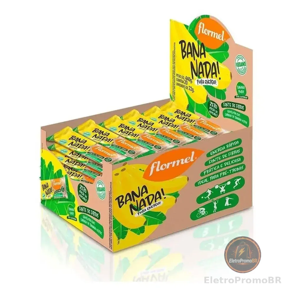 Caixa 20 Unid Bananada Cremosa Zero Açúcar Doce Vegano Sem Glúten Flormel