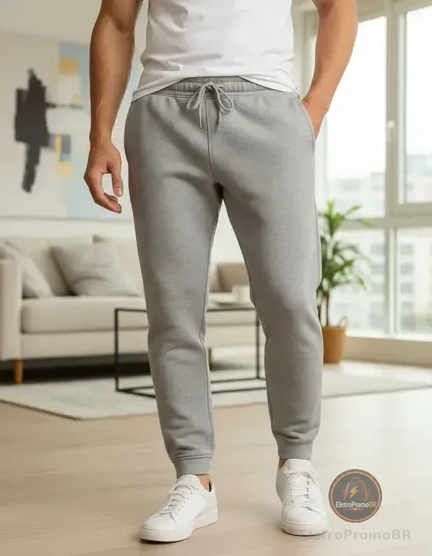 Calça Moletom Masculina Academia Fitnes Treino Frio Inverno