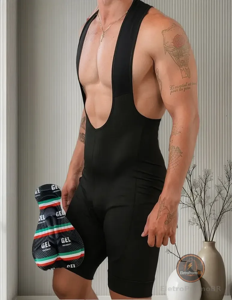 Bretelle Masculino Ciclismo Short Forro Gel Alta Performance