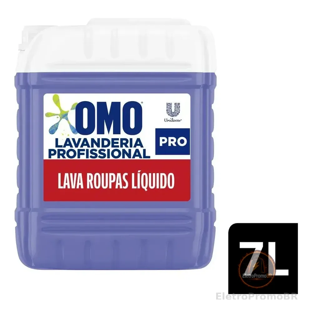 Lava Roupas Líquido Omo Lavanderia Profissional Lavagem 7 L