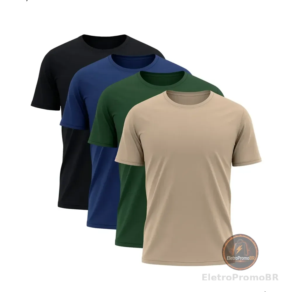 Kit 4 Camisetas Básicas  Dry Tech Variado M