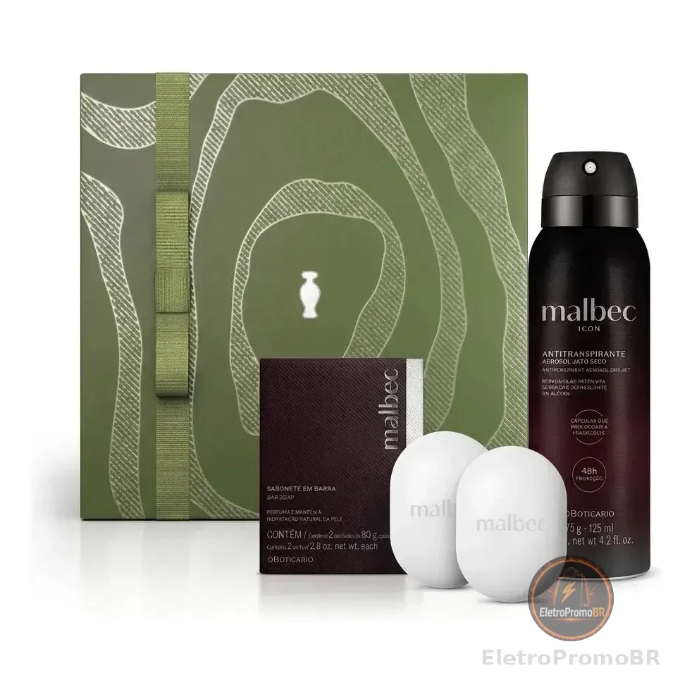 Combo Presente Dia Dos Pais Malbec: Sabonete Em Barra 2x80g+