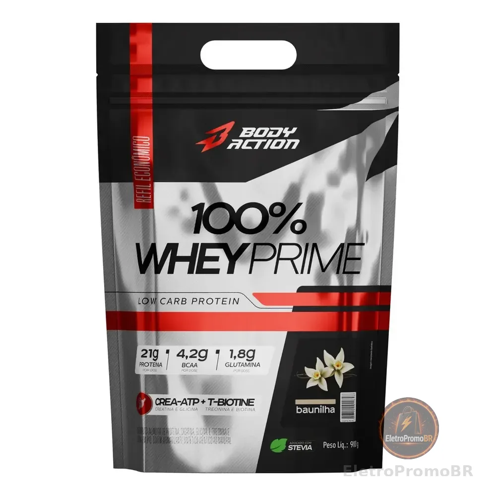 Bodyaction - Pro-f - 100% Whey Protein - Concentrado Prime Refil Low Carb Creatina - Sabor Baunilha