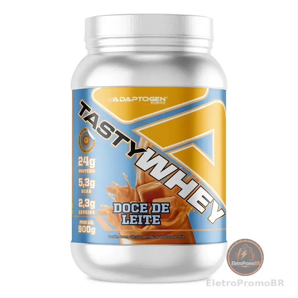 Suplemento Tasty Whey 3w Gourmet Whey Protein Adaptogen Science Pote 900g Sabor Doce De Leite