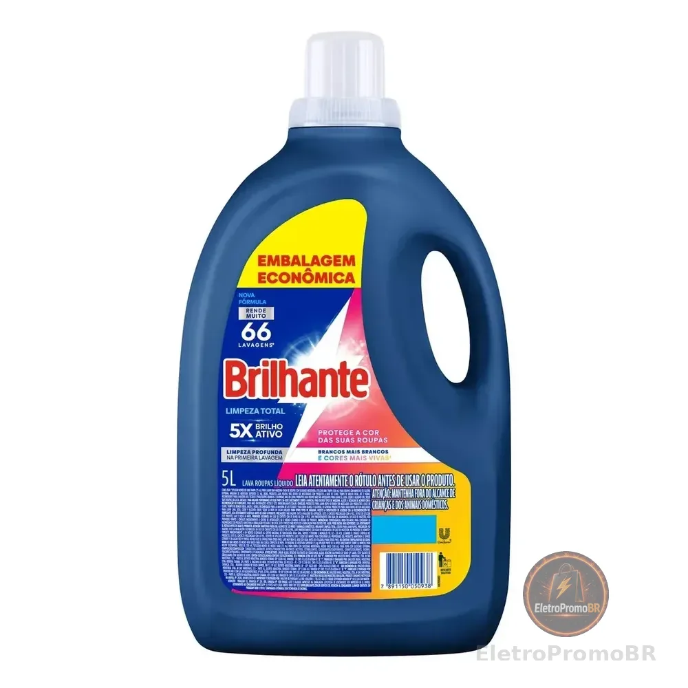 Brilhante Lava Roupas Líquido Limpeza Total 5 L