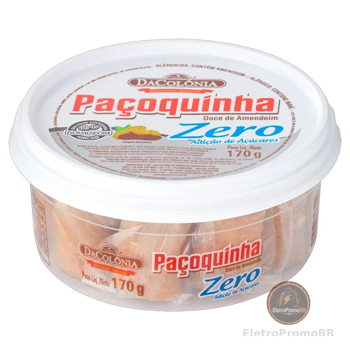 Da Colonia Paçoquinha Rolha Zero Adição De Açúcares 170G