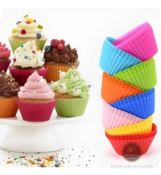 Forminha De Silicone Forma Assadeira Cupcake Mini Bolo Muffin