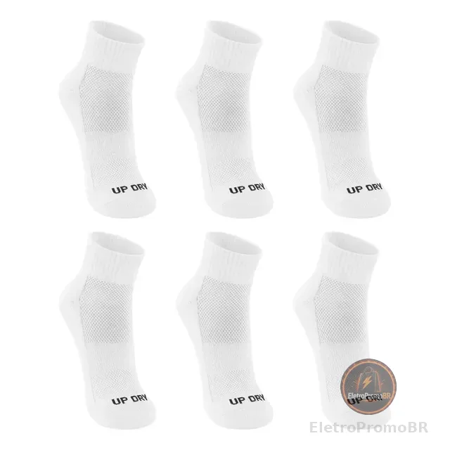 Kit 6 Pares Meia Up Dry Fit Performance Corrida Academia