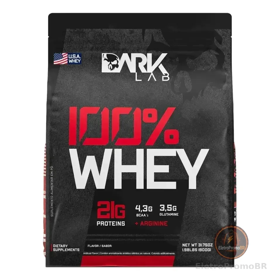 100% Whey Protein Proteína Refil 900g - Dark Lab Sabor Cookies