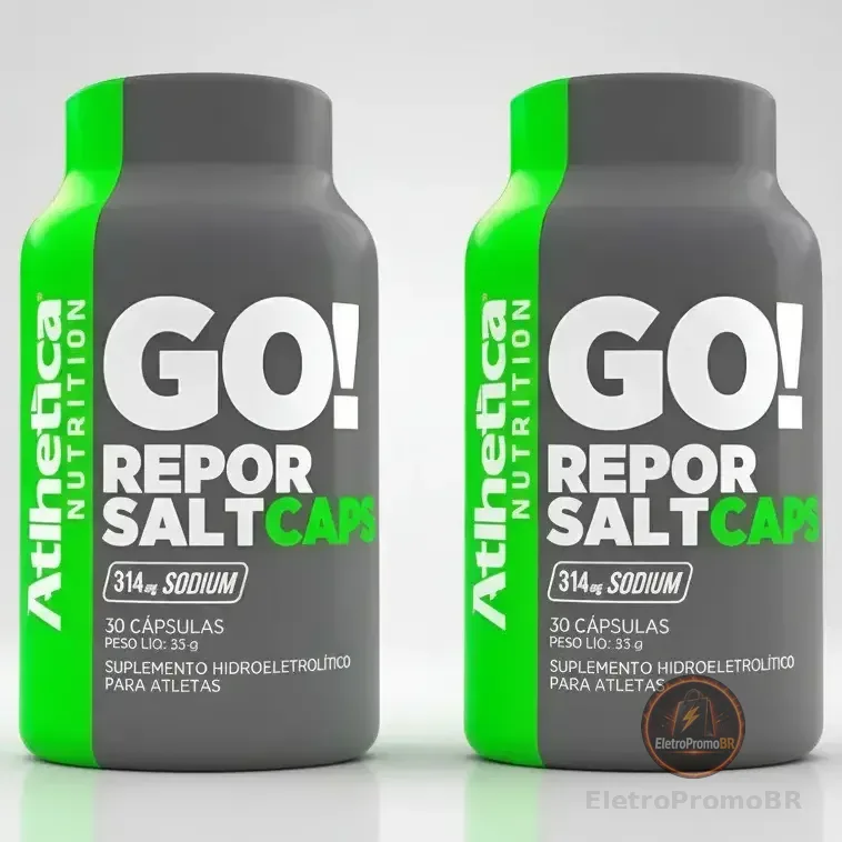 Repor Salt Cápsula Sal Endurance Atlhetica Kit 2 Potes Sais Sem Sabor