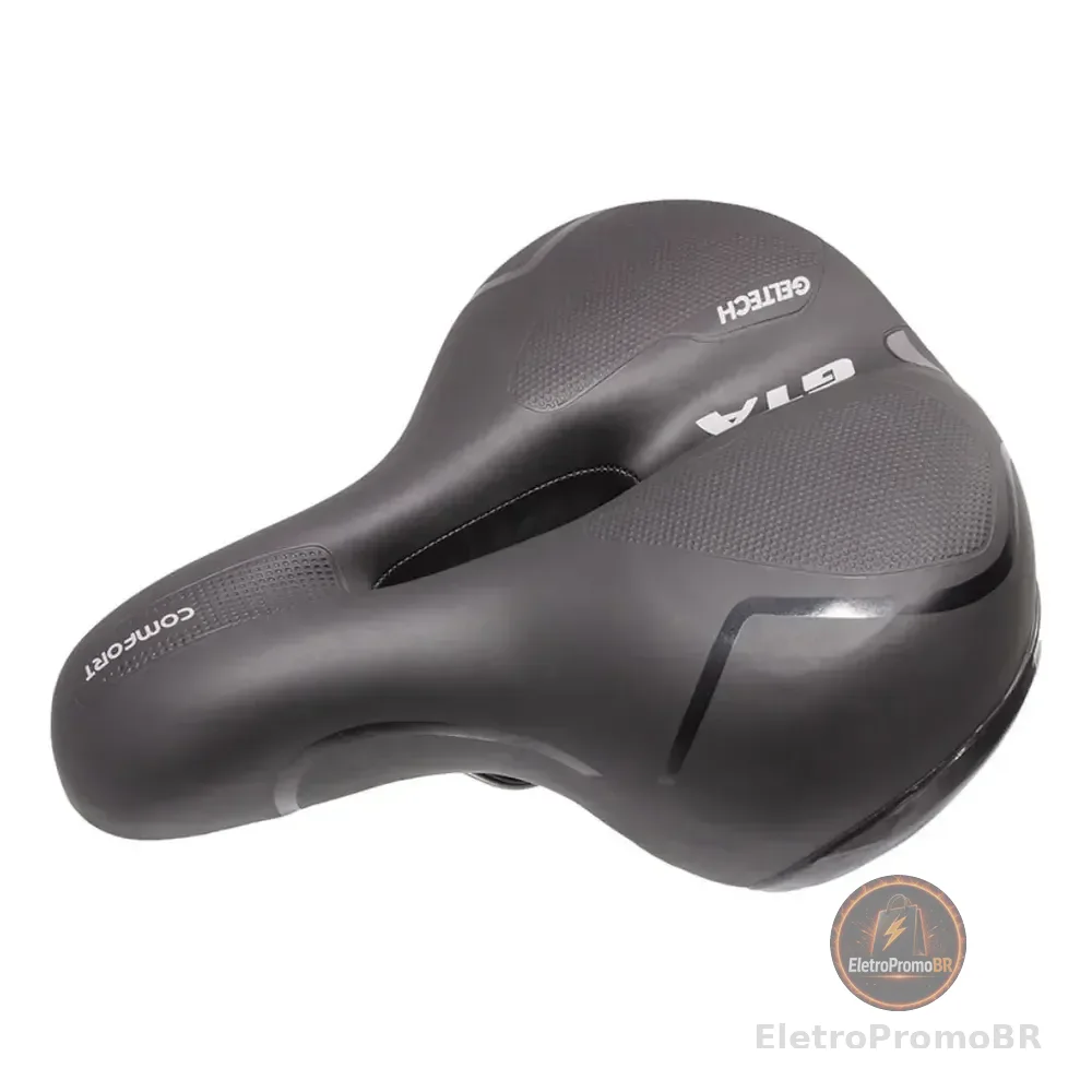 Banco Bicicleta Selim Bicicleta Gta Comfort Gel Tech Refletor Elastomero Preto 10 Cm 20 Cm