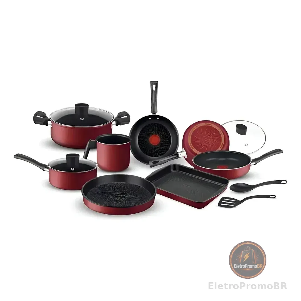 Conjunto 10 Peças Rochedo Limpa Fácil Cor Vermelho