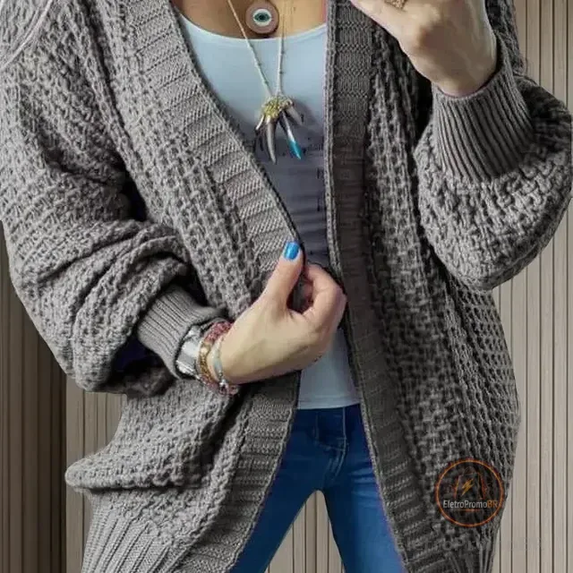 Kimono Cardigã Feminin Casaco La Trico Sueter Moda Inverno
