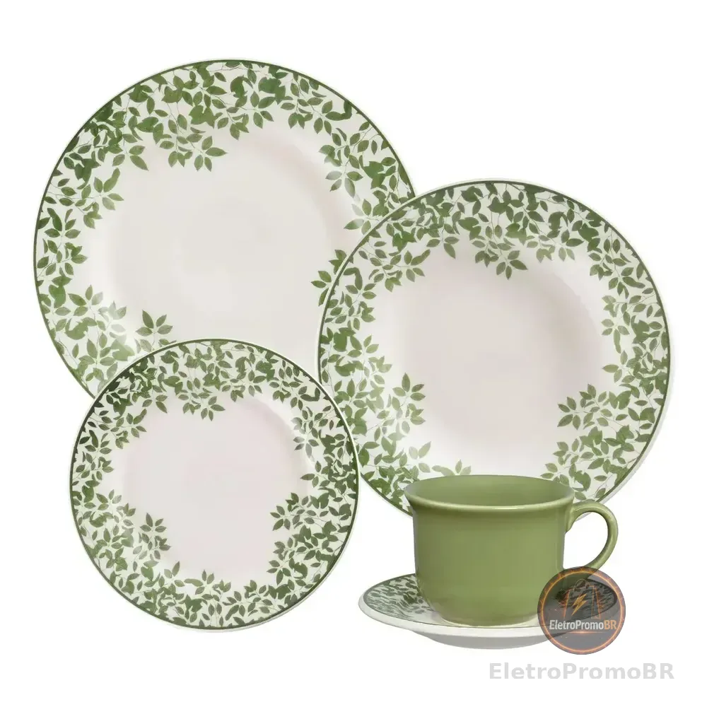 Aparelho De Jantar 20 Peças Foliage Biona Donna 24 Estampado Floral