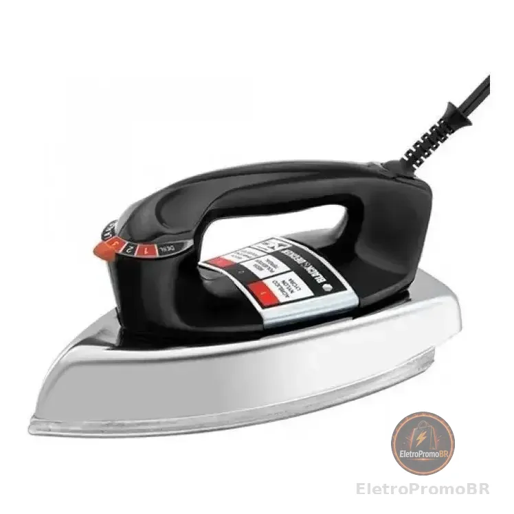 Ferro De Passar Roupa Black Decker Vfa1110tm2 Com Base De Alumínio Preto/prateado 127v
