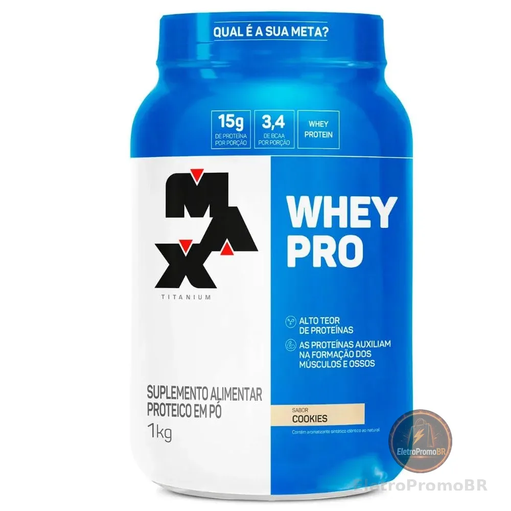 Max Titanium Whey Pro Pote 1kg - Sabor Cookies