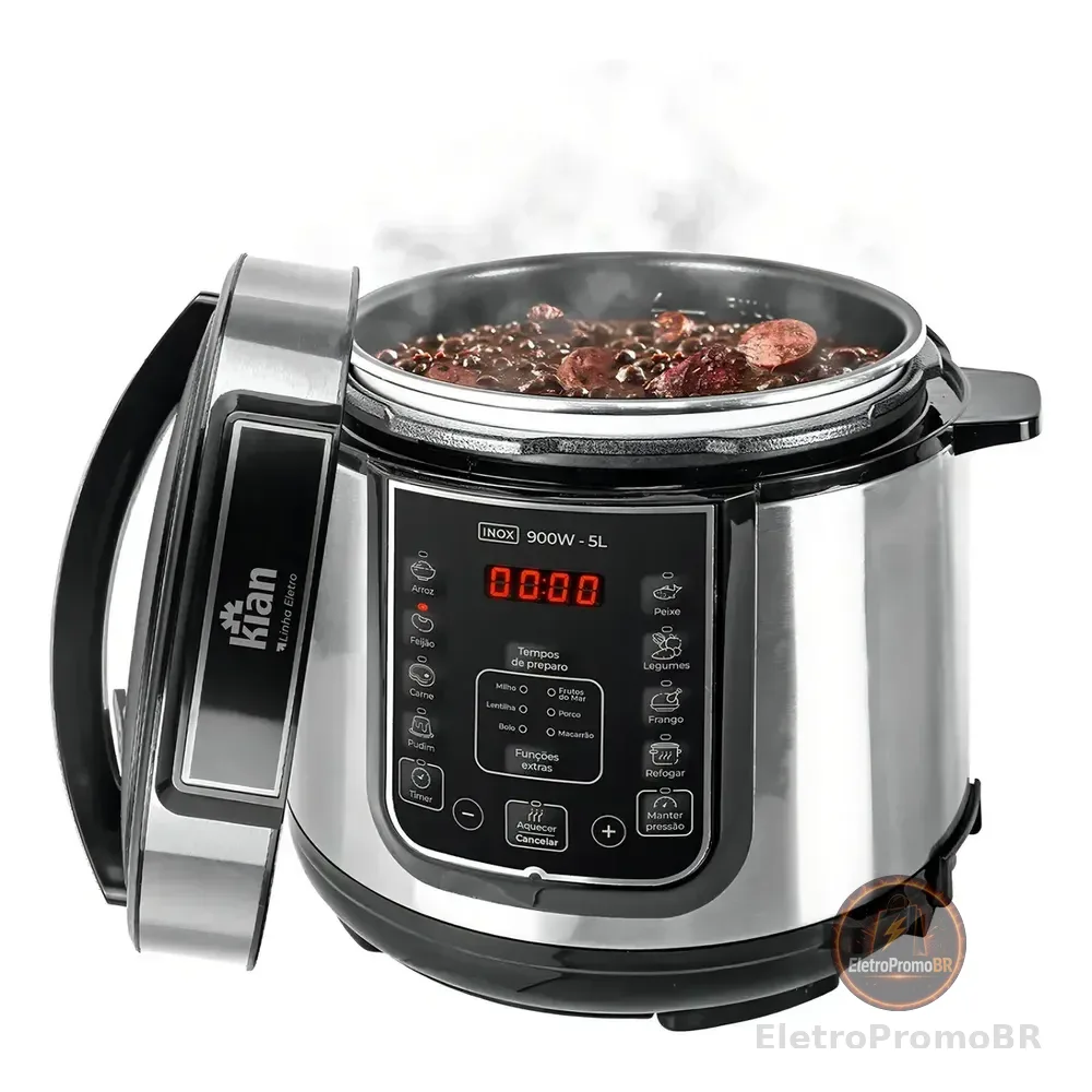 Panela De Pressão Elétrica 5 Litros Kian Inox 127v