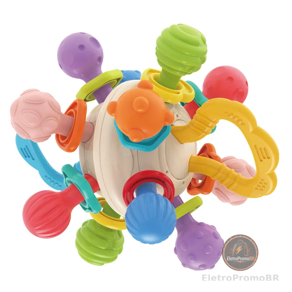 Mordedor Chocalho Bebê Bola Sensorial Massageador Maxi Baby
