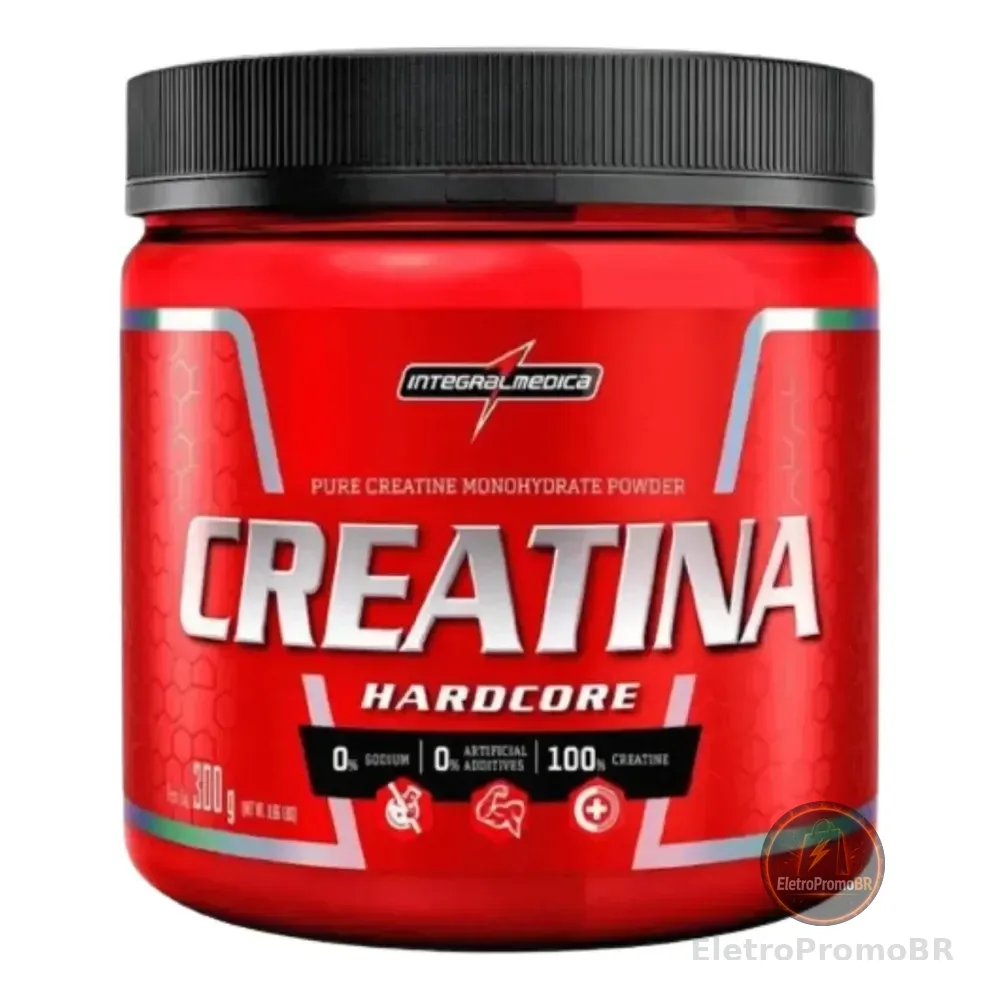 Creatina Pura 300g Monohidratada Integral Medica Hardcore Sabor Sem Sabor
