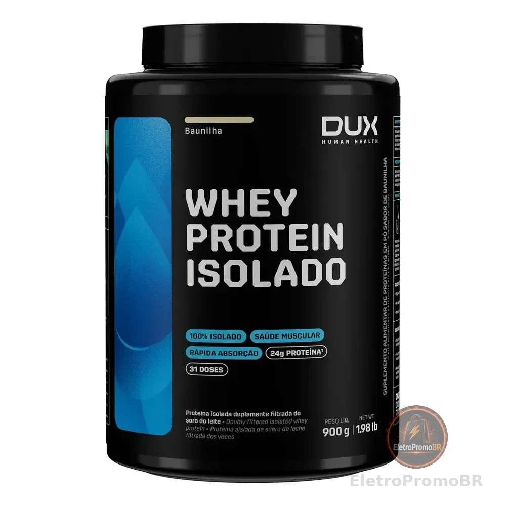 Dux Human Healt Whey Protein Isolado Pote Sabor Neutro 900g Baunilha