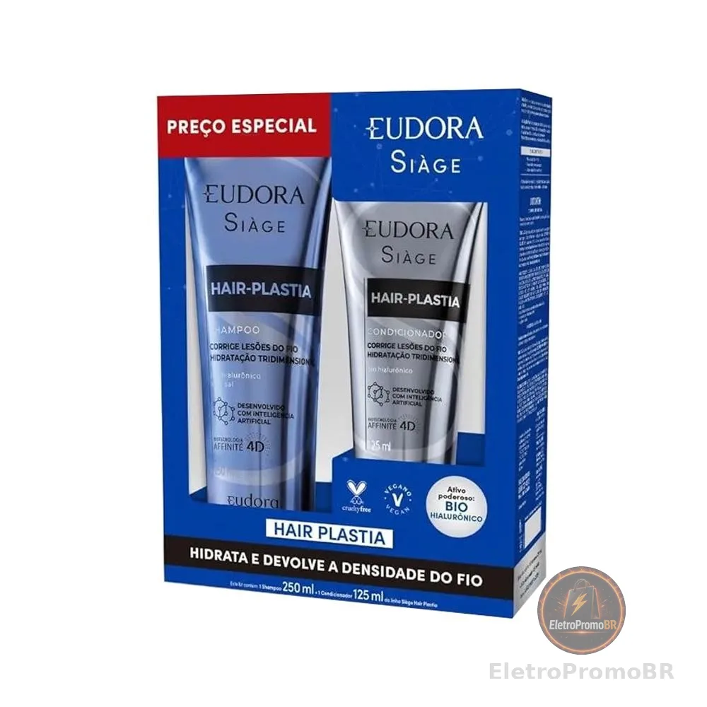 Kit Eudora Siàge Hair-Plastia Shampoo 250ml + Condicionardor 125ml