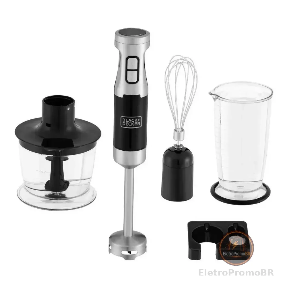 Mixer Vertical 3 Em 1 Black+decker Mk600 Com Design Em Inox Preto 220v