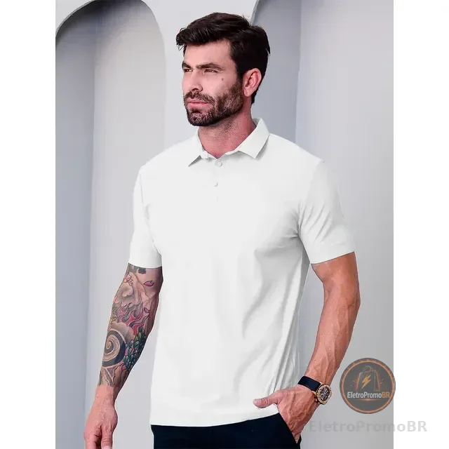Camisa Polo Masculina Tecido Tech Confortavel Casual