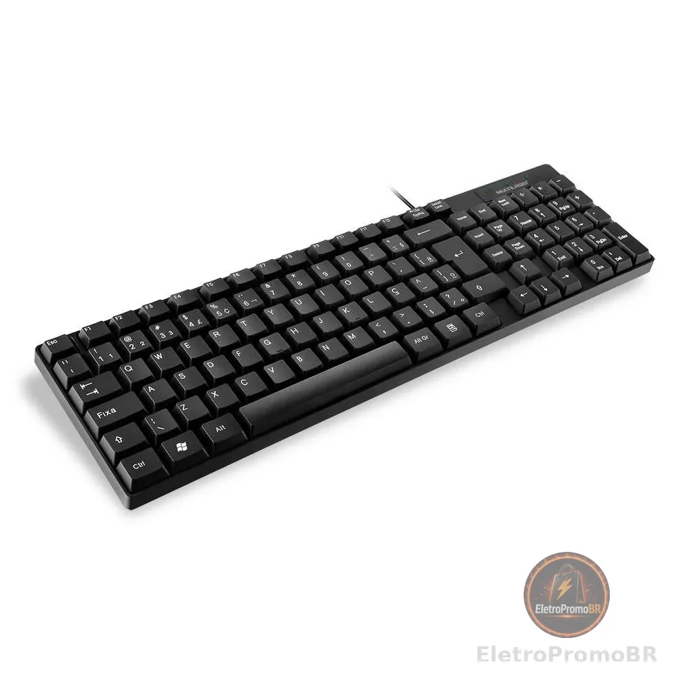 Teclado Básico Slim Preto Multilaser Usb - TC193