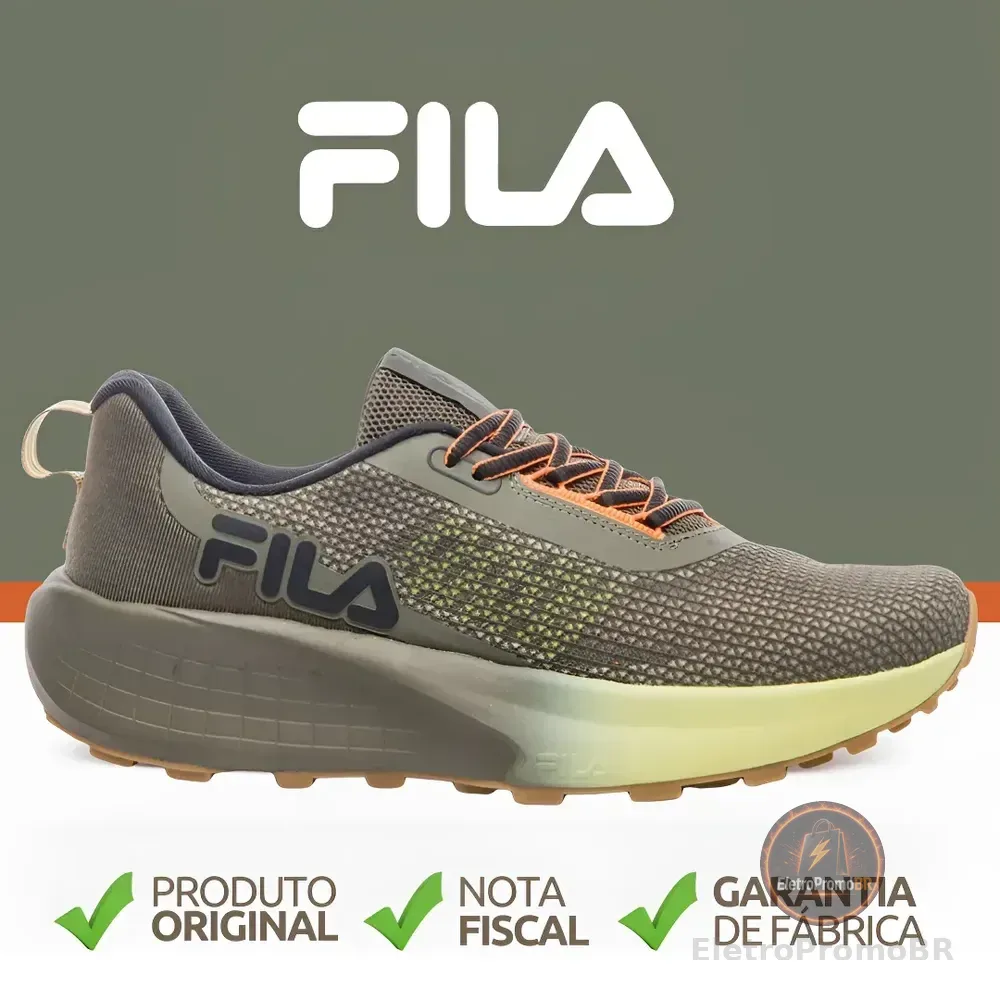 Tênis Fila Masculino Skywind Esportivo Corrida Trilha Oferta Oliva/preto/verde 42 Br