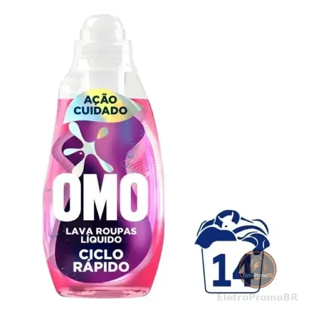 Lava-roupas Líquido Omo Ciclo Rápido Ação Cuidado 750ml