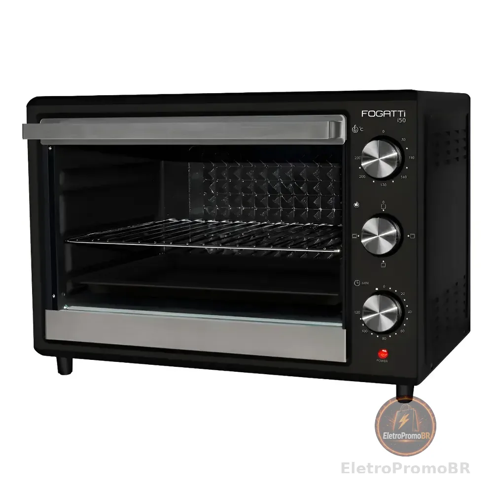 Forno Elétrico Fogatti De Bancada 50 Litros 110v I50 Preto 127v Preto