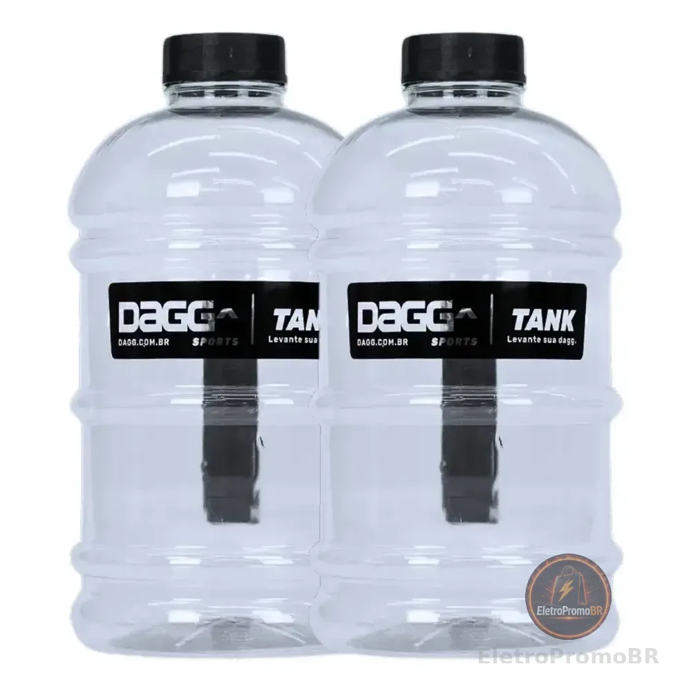 Kit 2 Garrafa De Água 2 Litros Squeeze Galão Academia Treino Cor Cristal/cristal