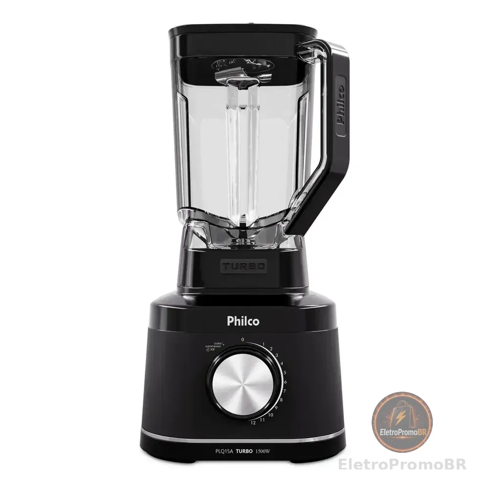 Liquidificador Philco 1500w 3,1l 12 Velocidades Com 6 Lâminas Plq15a Preto 127v