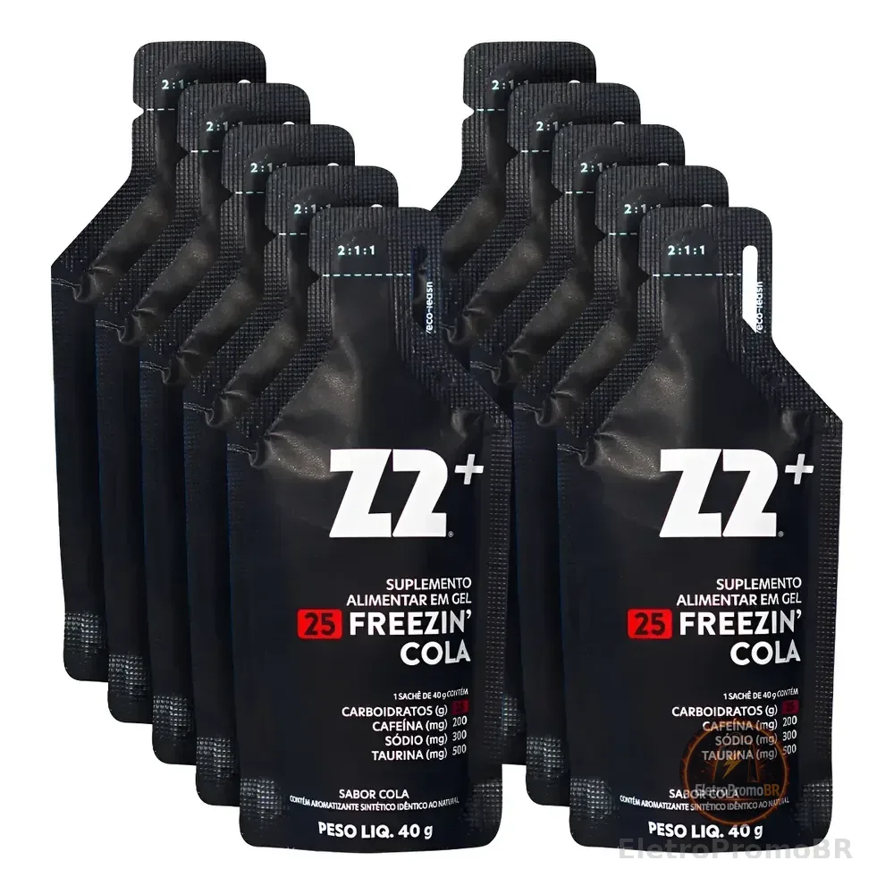 Energy Gel Z2+ Freezin Cola Box 10un Sachê 40g Cafeína Cola