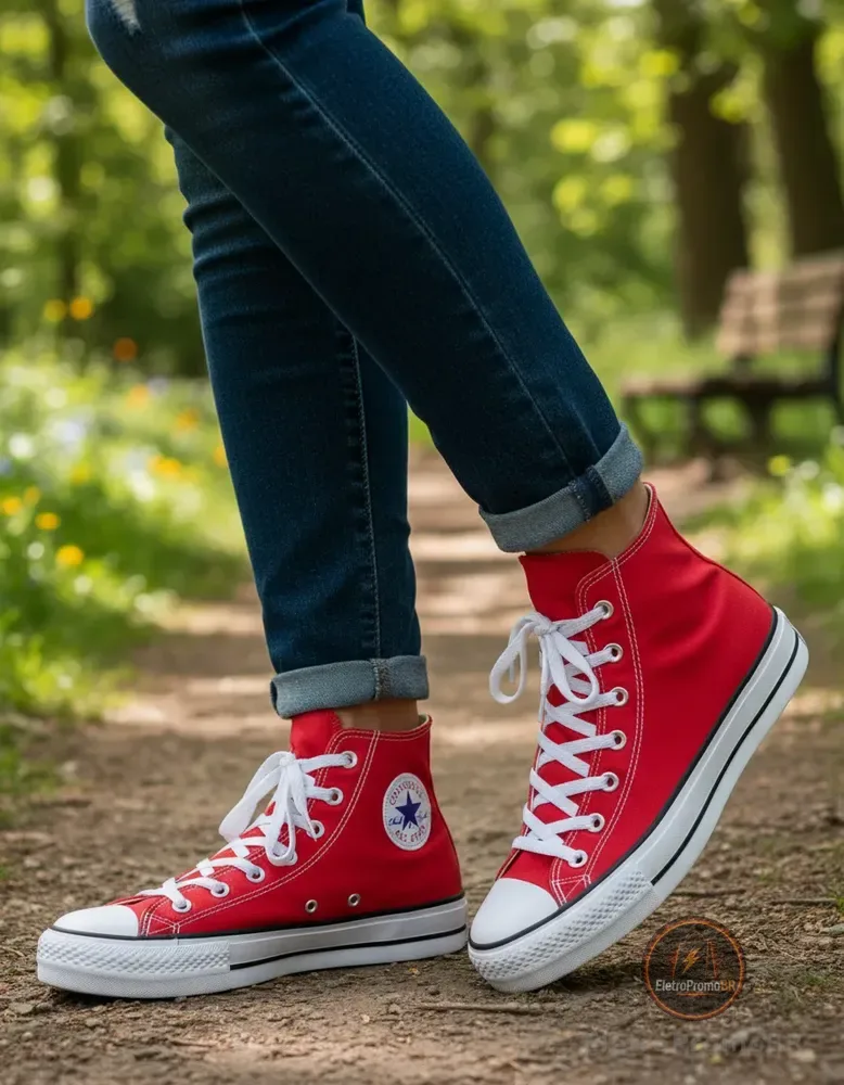 Tênis Chuck Taylor Lift Cano Alto Tecido All Star