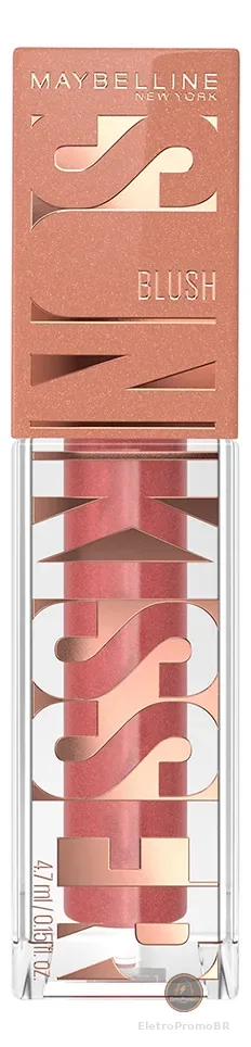Blush Líquido Multifuncional com Vitamina E, Efeito Glow Natural, Fácil Aplicação, Longa Duração 12h, Cor City Sizzle, Sunkisser Maybelline NY, 4,7ml