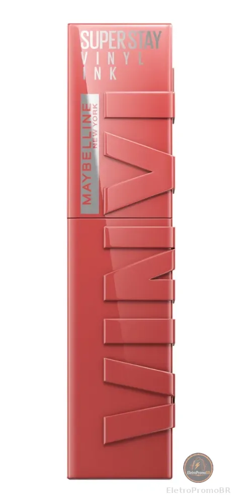 Batom Líquido, Longa Duração, Acabamento Vinil Espelhado e Efeito Gloss, Brilho Instantâneo, Conforto para os Lábios, Fórmula Vegana, Cor Peachy, SuperStay Vinyl Ink Maybelline NY 4,2ml