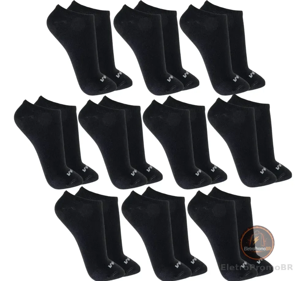 Kit 10 Pares Meias Mash Invisível Esportiva Algodão Original