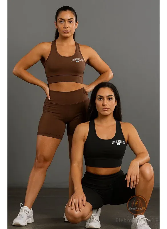Kit 2 Conjunto Top E Shorts  Academia Los Angeles