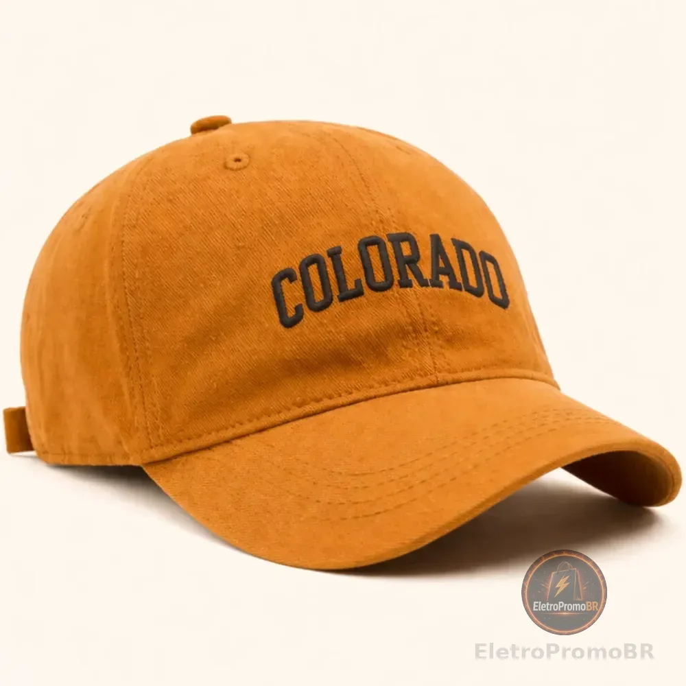 Boné Colorado Virginia Fitão Regulável Abacurva Strapback Ny Caramelo Com Preto Un
