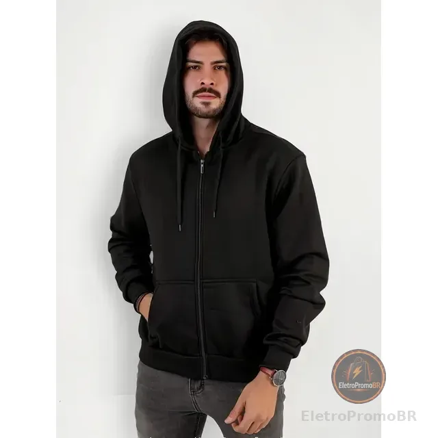 Blusa Moletom Casaco Com Capuz Casual Flanelado Inverno Frio