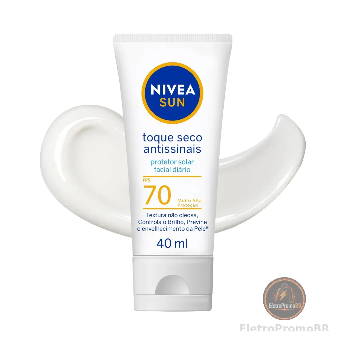 NIVEA SUN Protetor Solar Facial Toque Seco Antissinais FPS 70 40ml